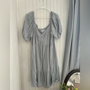 Ruched Back V Neck Dress